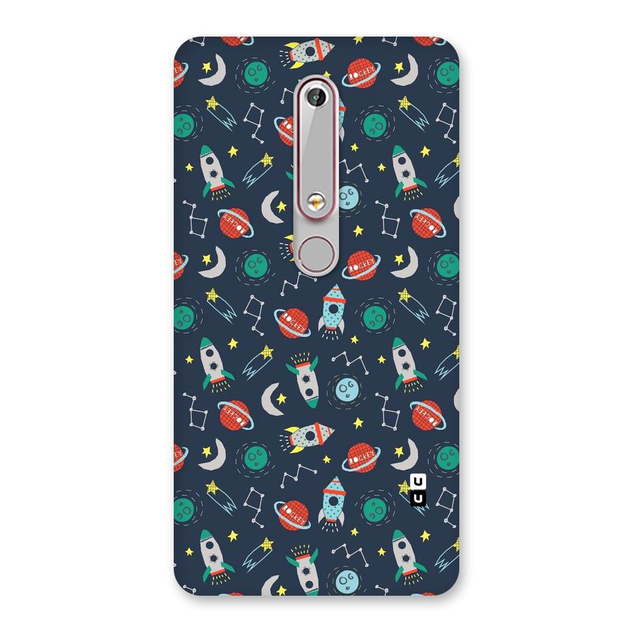 Space Rocket Pattern Back Case for Nokia 6.1