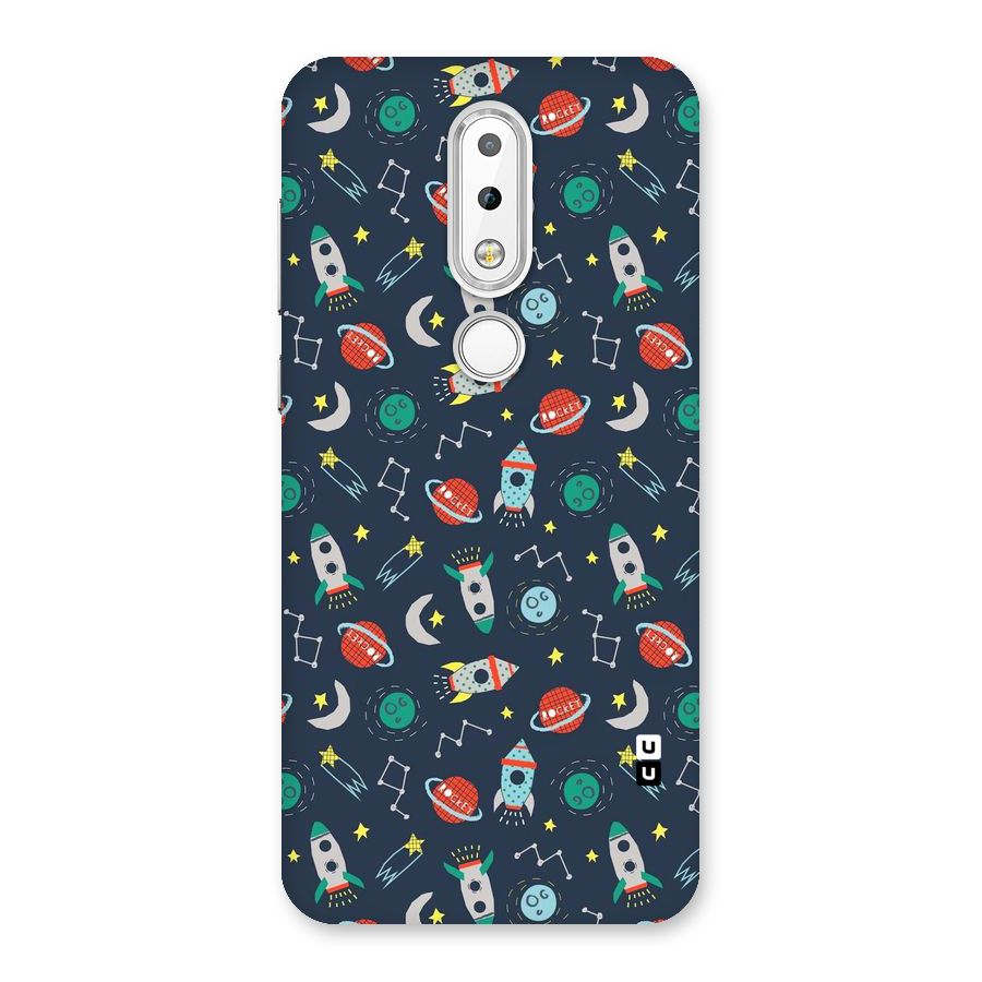 Space Rocket Pattern Back Case for Nokia 6.1 Plus