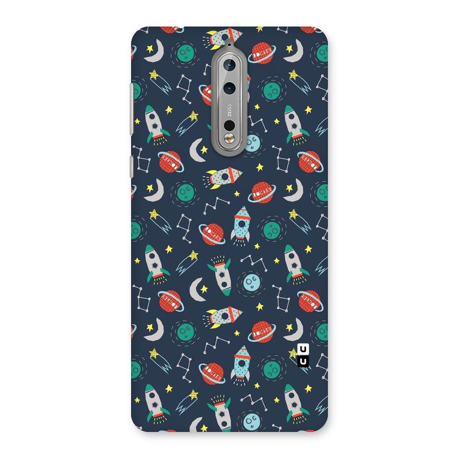 Space Rocket Pattern Back Case for Nokia 8