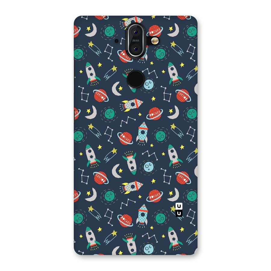Space Rocket Pattern Back Case for Nokia 8 Sirocco