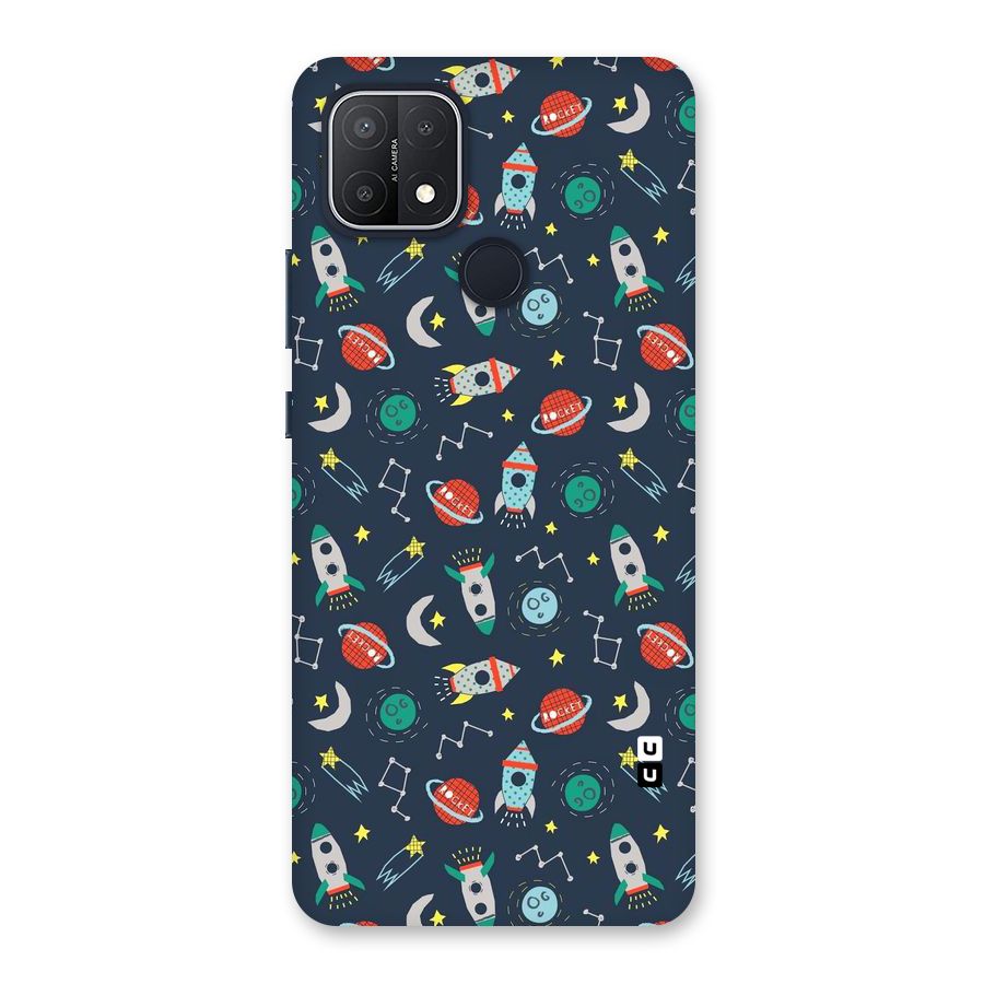 Space Rocket Pattern Back Case for Oppo A15s