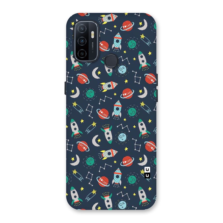 Space Rocket Pattern Back Case for Oppo A32