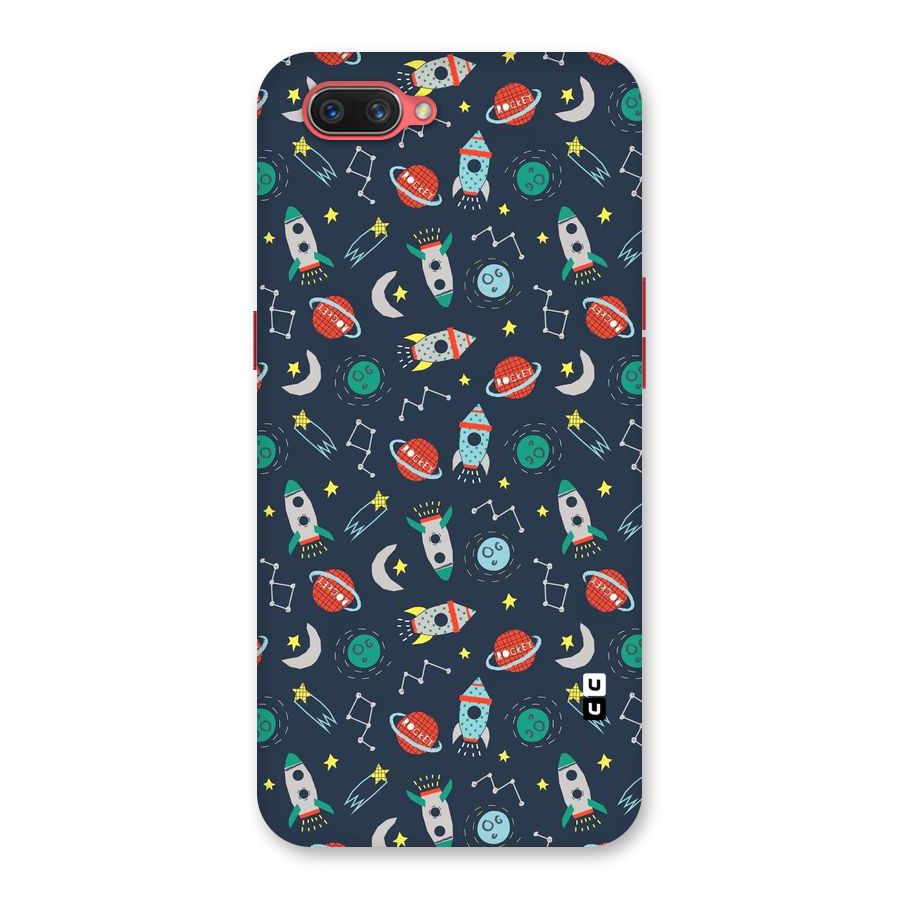 Space Rocket Pattern Back Case for Oppo A3s