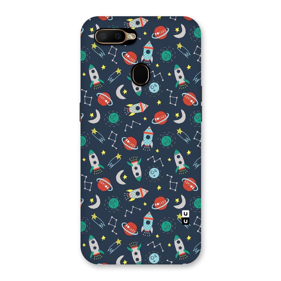 Space Rocket Pattern Back Case for Oppo A5s