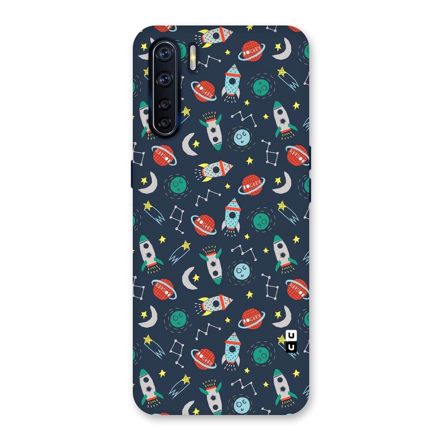 Space Rocket Pattern Back Case for Oppo F15
