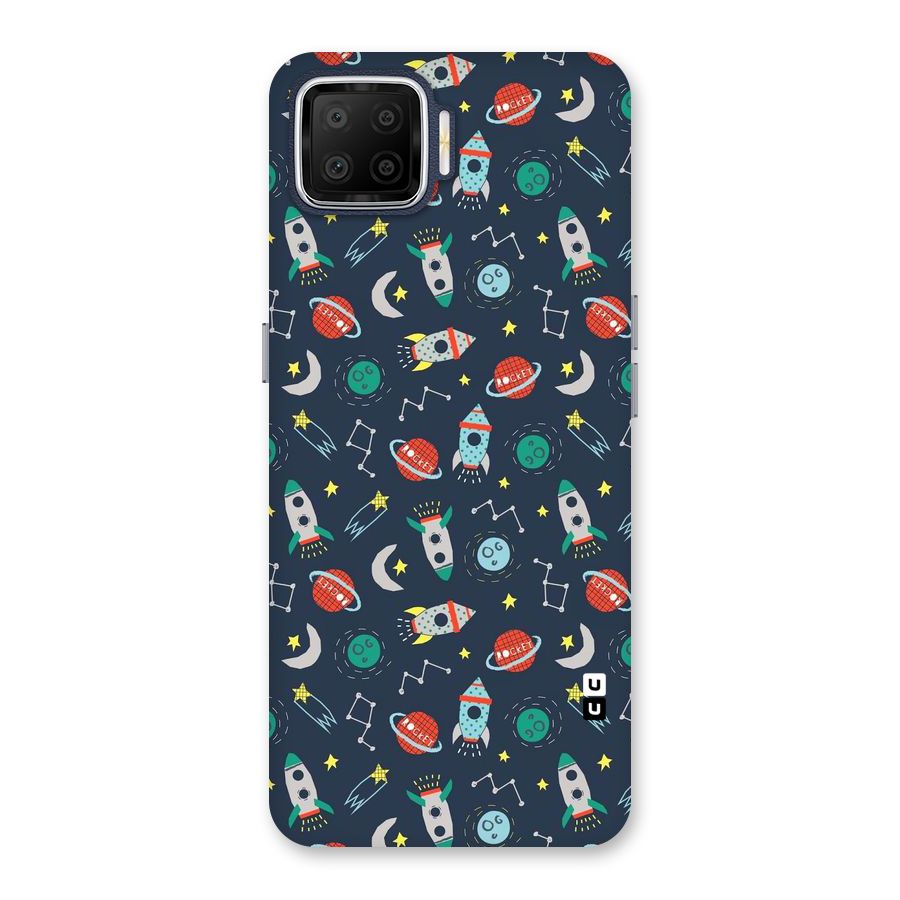 Space Rocket Pattern Back Case for Oppo F17