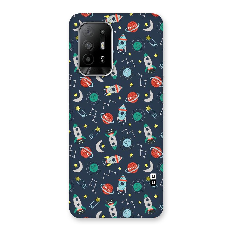 Space Rocket Pattern Back Case for Oppo F19 Pro Plus 5G