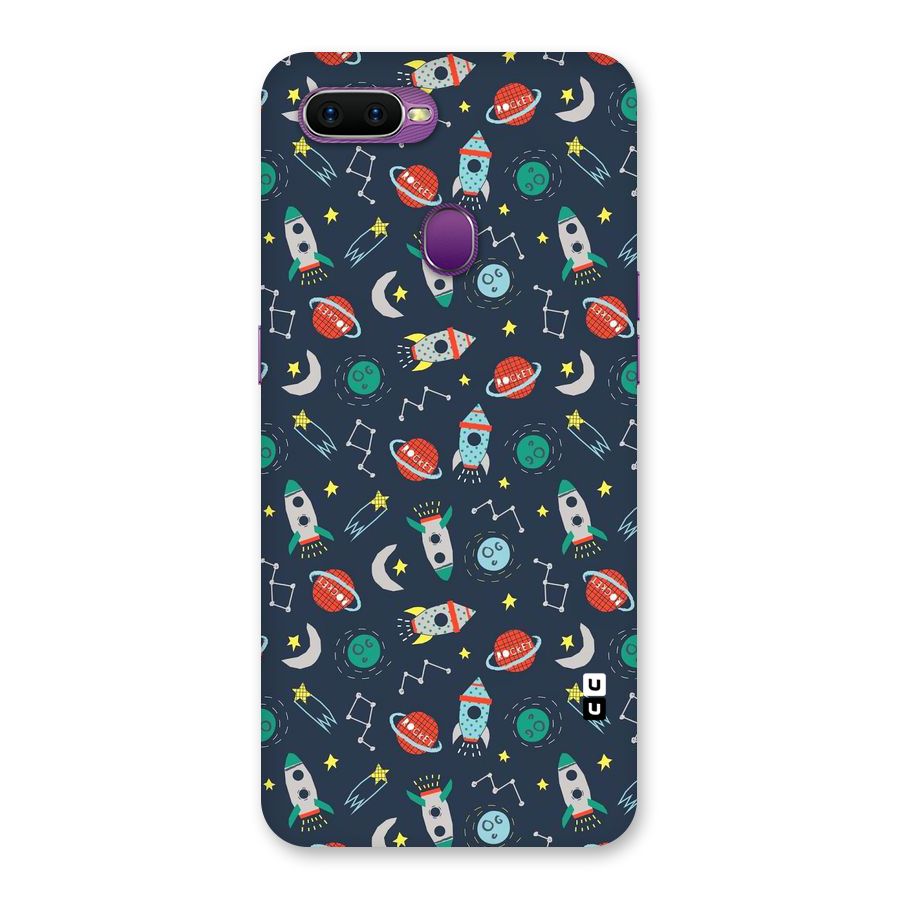 Space Rocket Pattern Back Case for Oppo F9