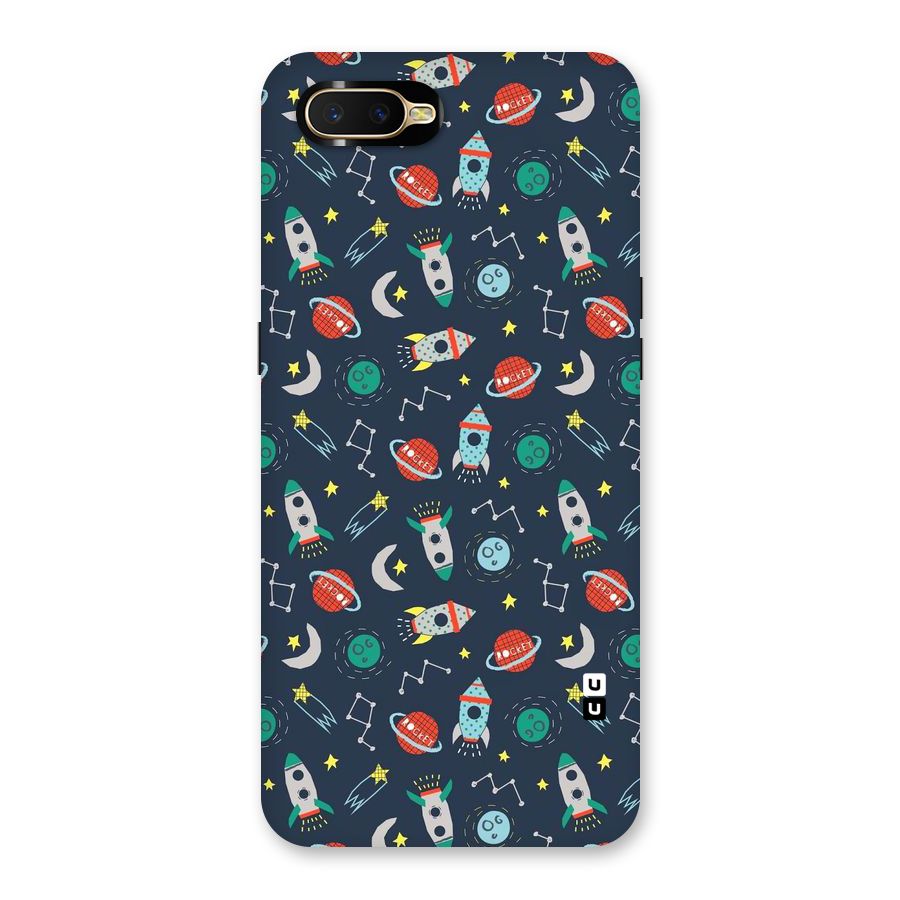 Space Rocket Pattern Back Case for Oppo K1