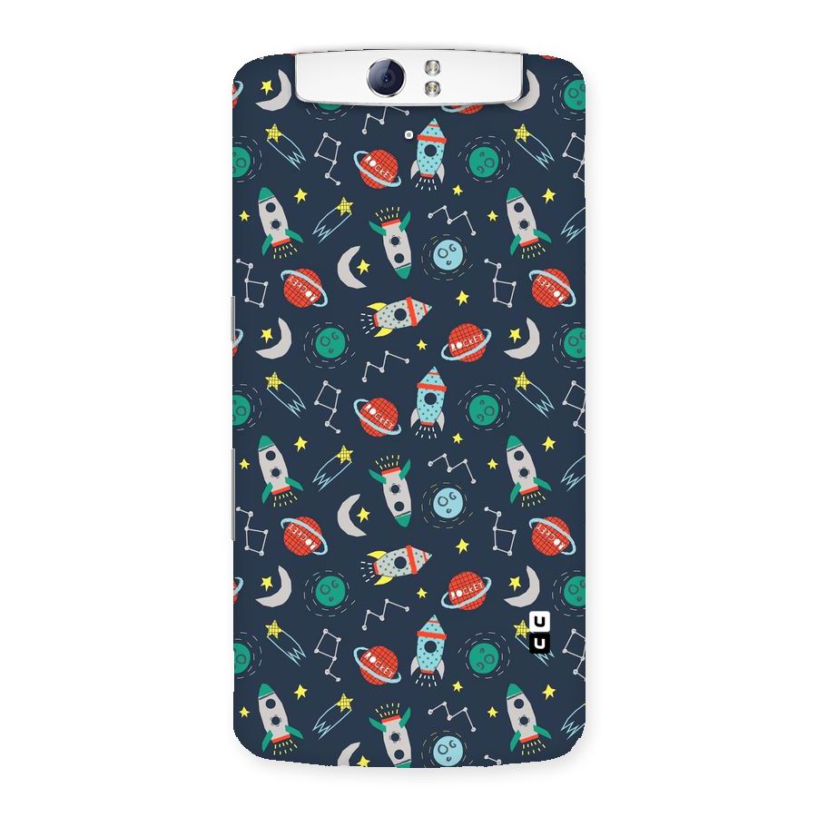 Space Rocket Pattern Back Case for Oppo N1