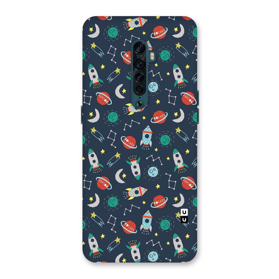 Space Rocket Pattern Back Case for Oppo Reno2