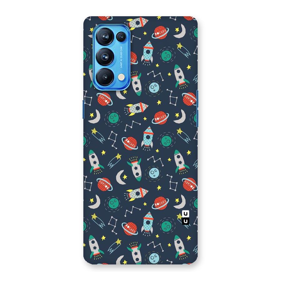 Space Rocket Pattern Back Case for Oppo Reno5 Pro 5G