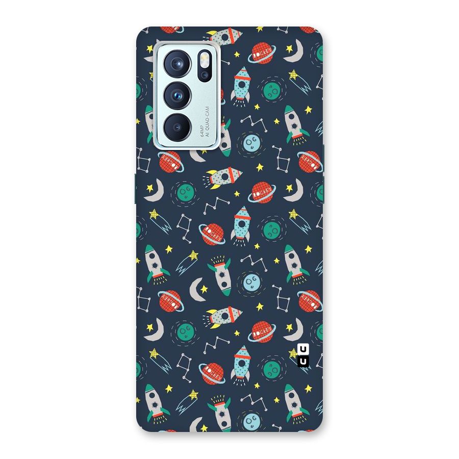 Space Rocket Pattern Back Case for Oppo Reno6 Pro 5G