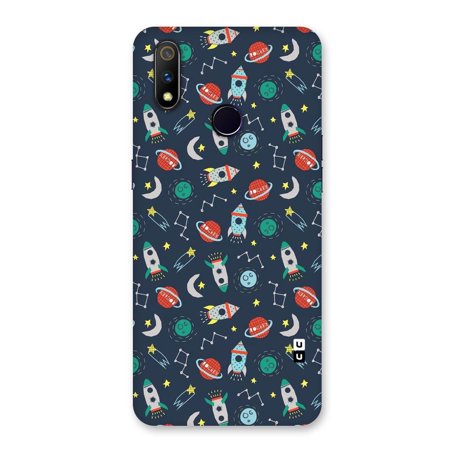 Space Rocket Pattern Back Case for Realme 3 Pro