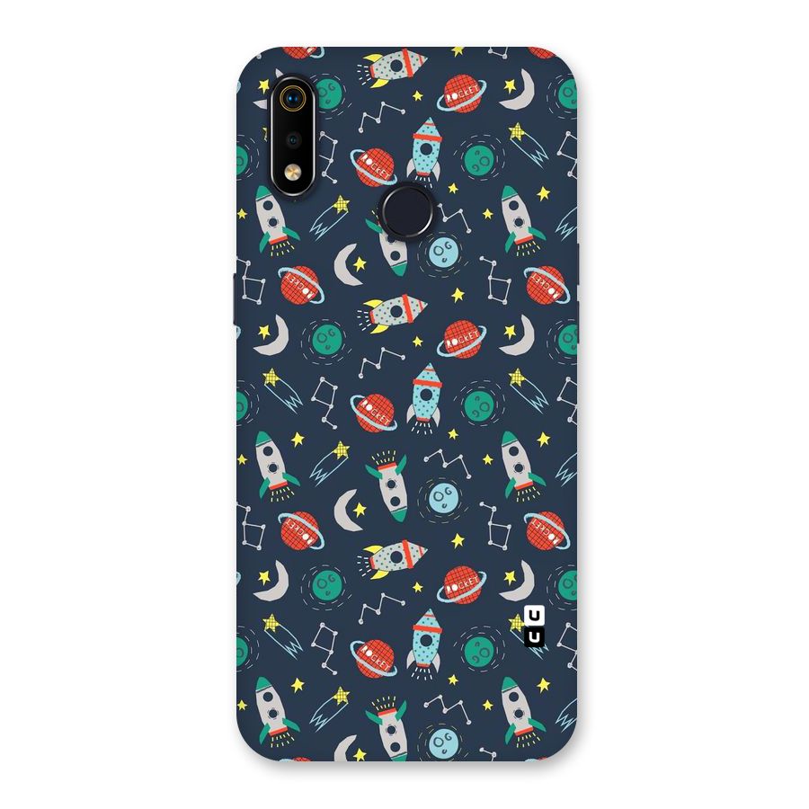 Space Rocket Pattern Back Case for Realme 3i
