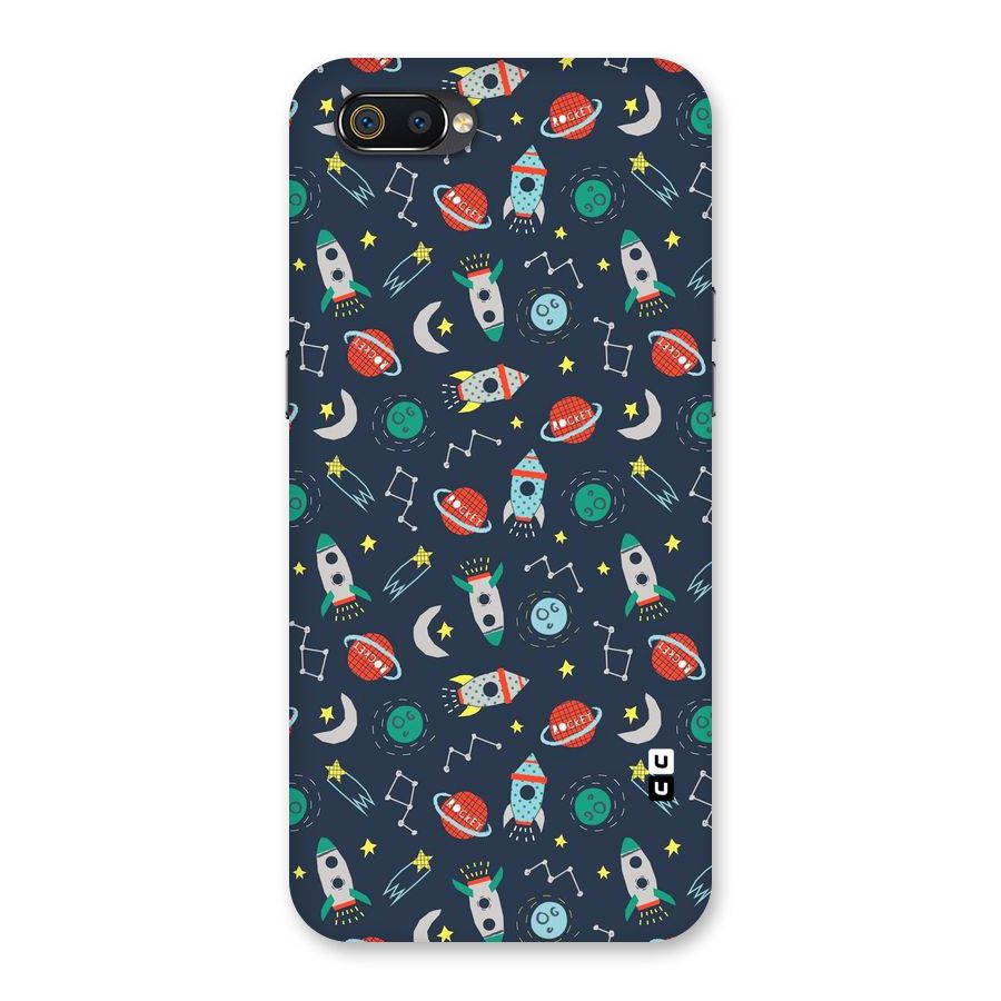 Space Rocket Pattern Back Case for Realme C2