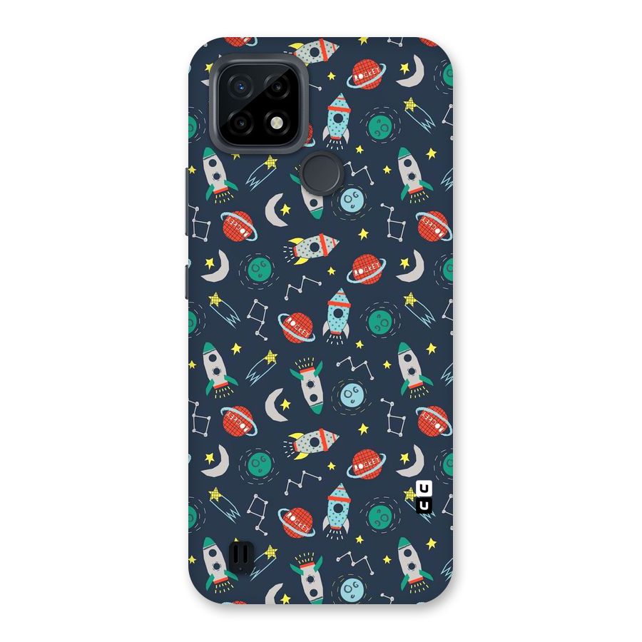 Space Rocket Pattern Back Case for Realme C21