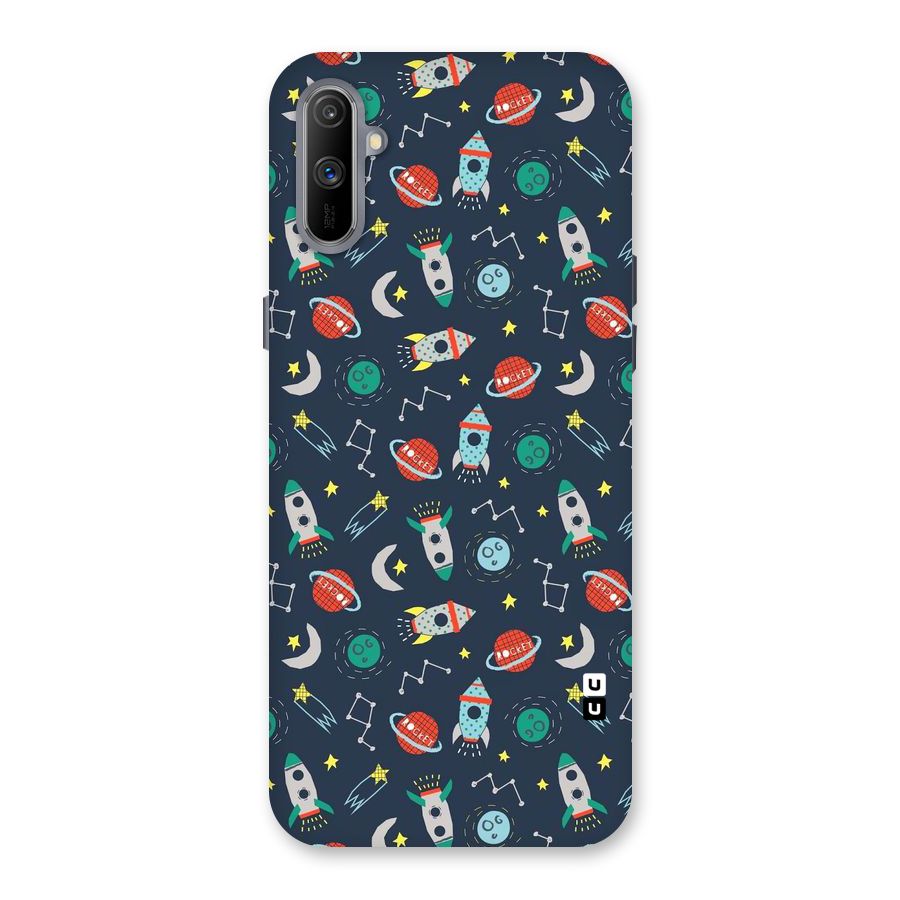 Space Rocket Pattern Back Case for Realme C3