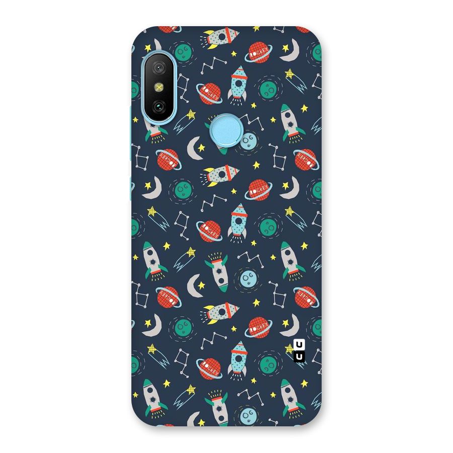 Space Rocket Pattern Back Case for Redmi 6 Pro