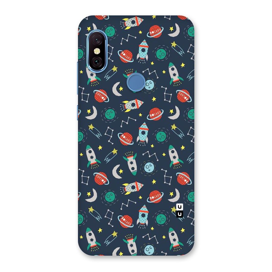 Space Rocket Pattern Back Case for Redmi Note 6 Pro