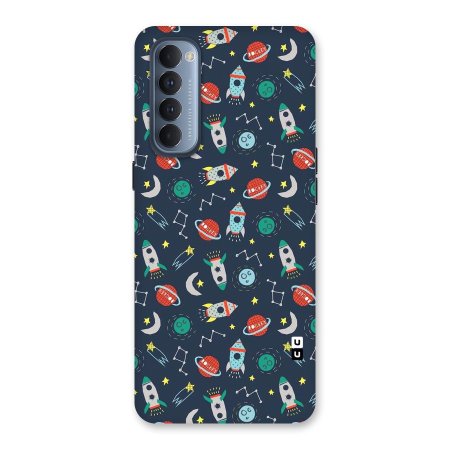 Space Rocket Pattern Back Case for Reno4 Pro