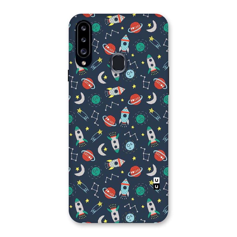 Space Rocket Pattern Back Case for Samsung Galaxy A20s