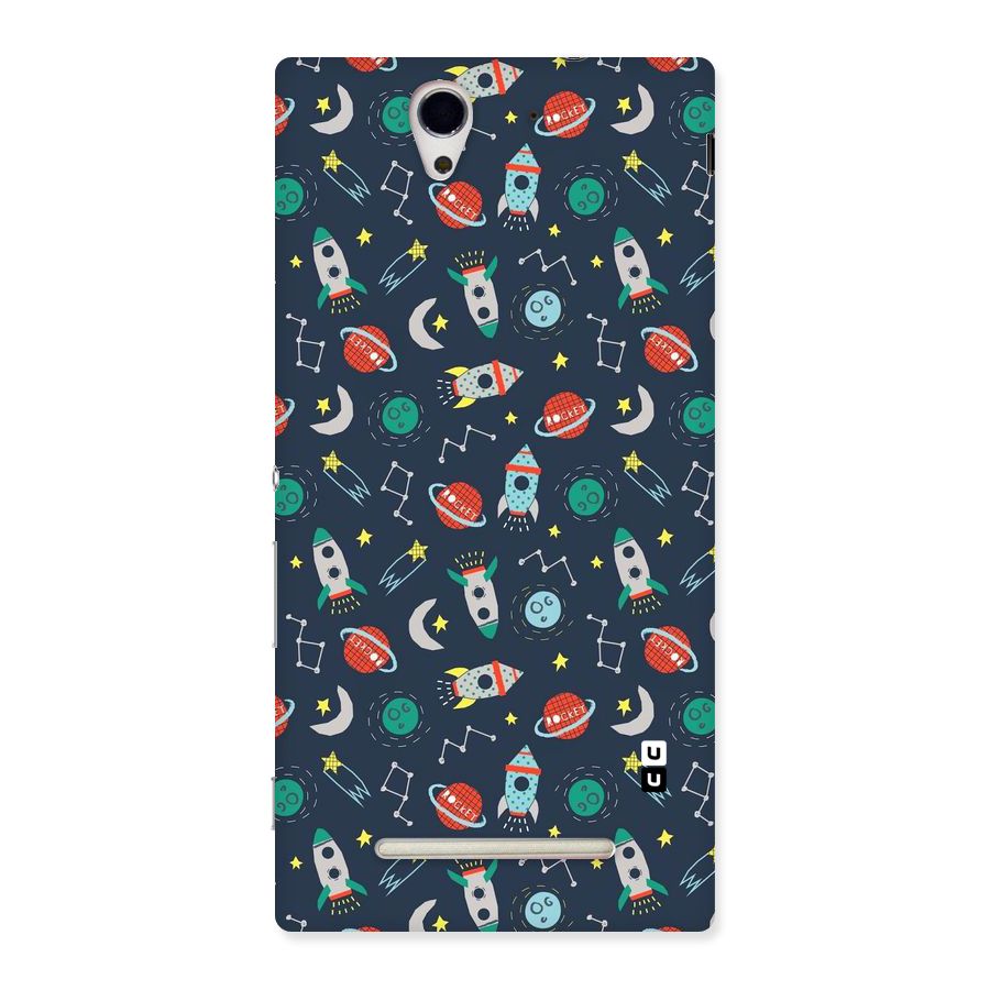Space Rocket Pattern Back Case for Sony Xperia C3