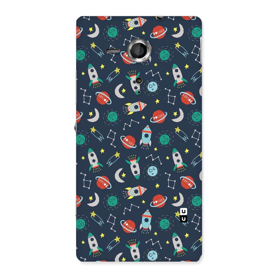 Space Rocket Pattern Back Case for Sony Xperia SP