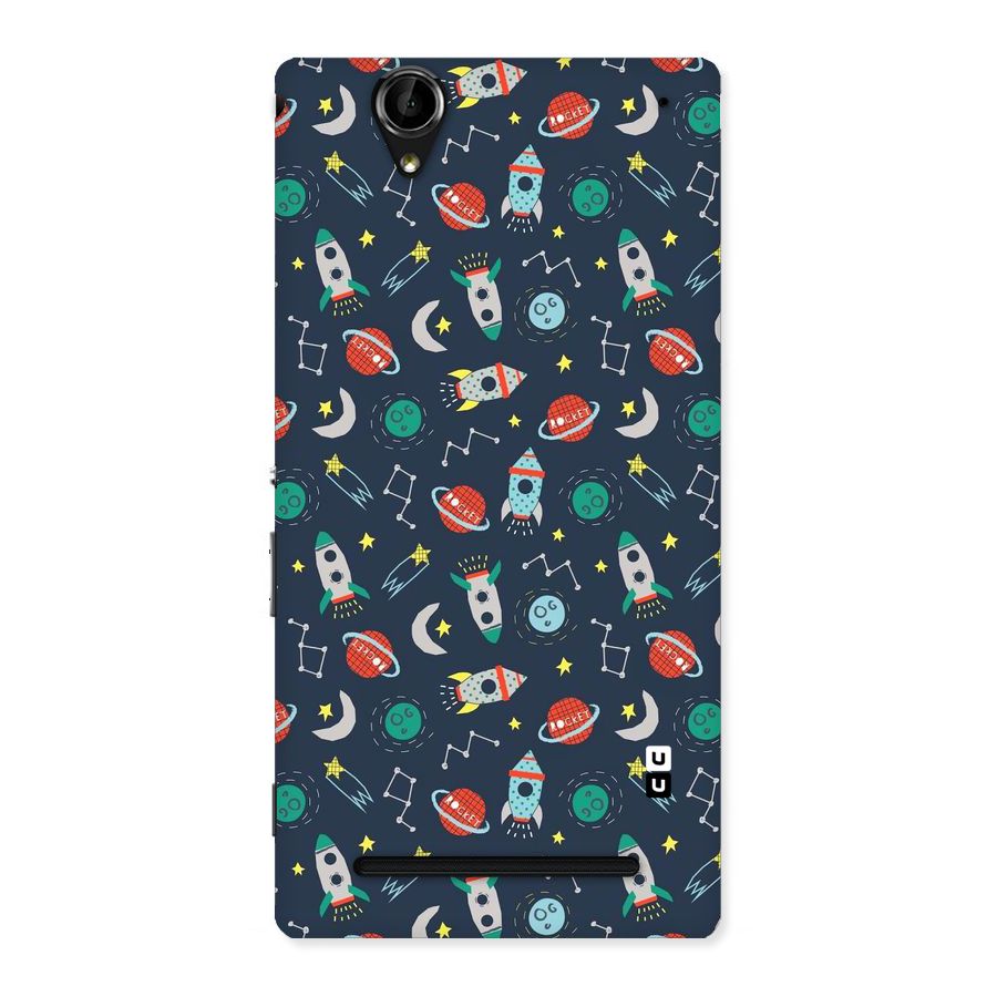 Space Rocket Pattern Back Case for Sony Xperia T2
