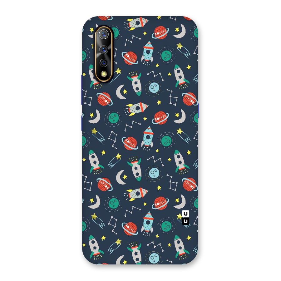 Space Rocket Pattern Back Case for Vivo S1