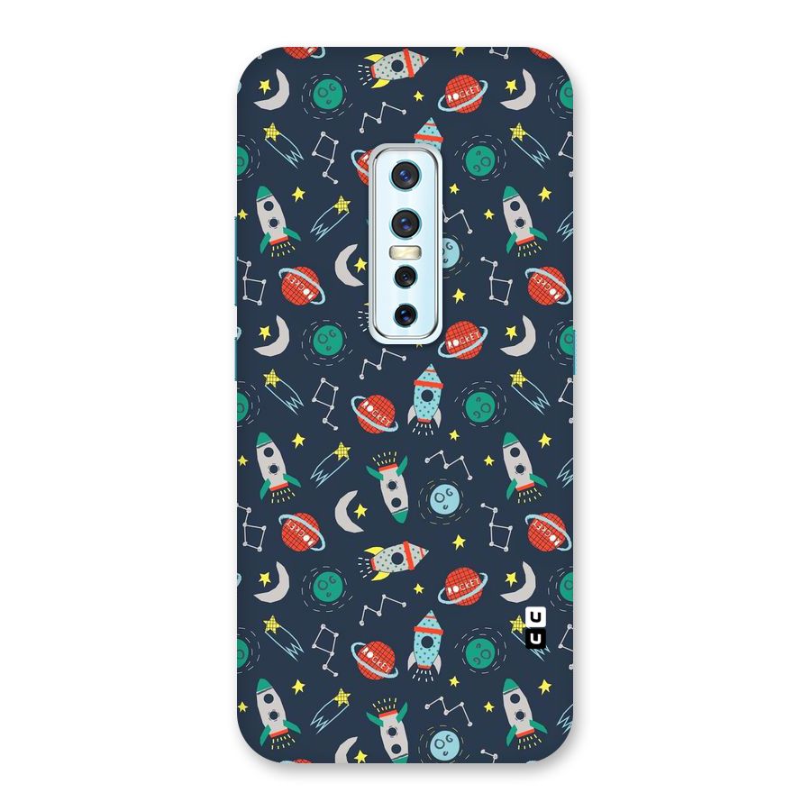 Space Rocket Pattern Back Case for Vivo V17 Pro