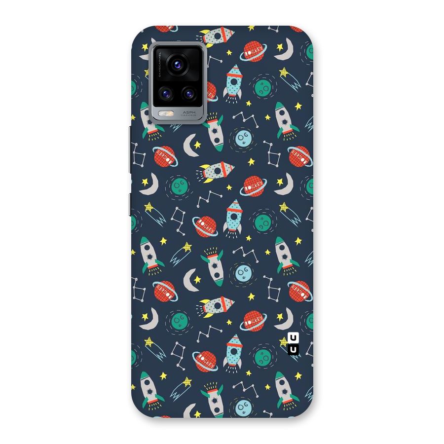 Space Rocket Pattern Back Case for Vivo V20