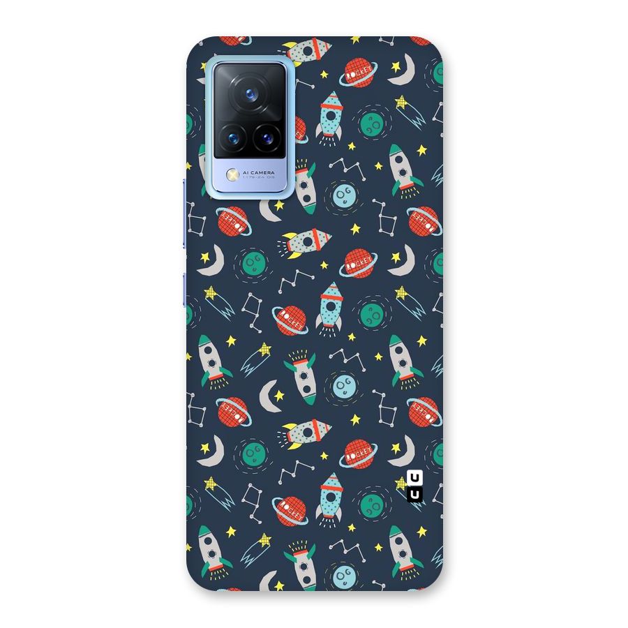 Space Rocket Pattern Back Case for Vivo V21 5G