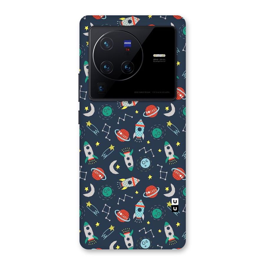 Space Rocket Pattern Back Case for Vivo X80 Pro