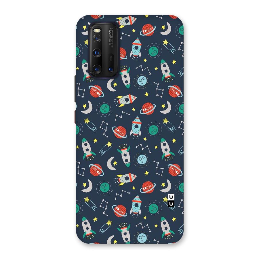 Space Rocket Pattern Back Case for Vivo iQOO 3