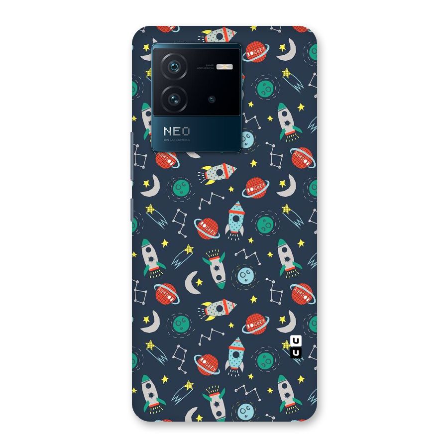 Space Rocket Pattern Back Case for Vivo iQOO Neo 6 5G