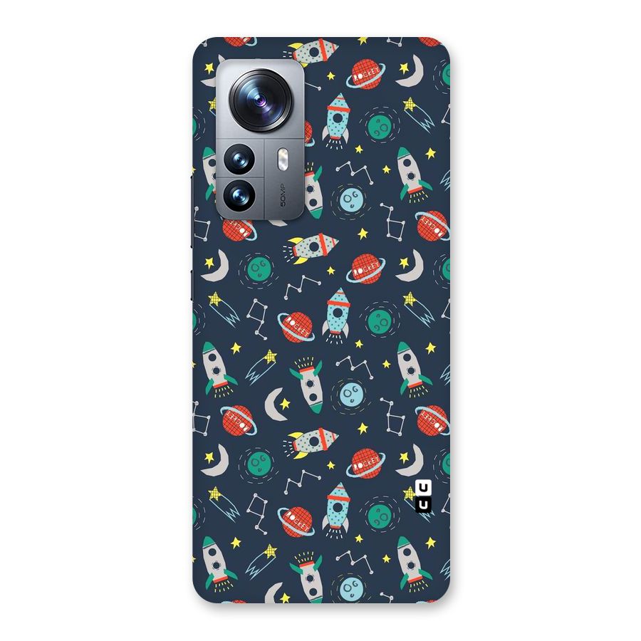 Space Rocket Pattern Back Case for Xiaomi 12 Pro