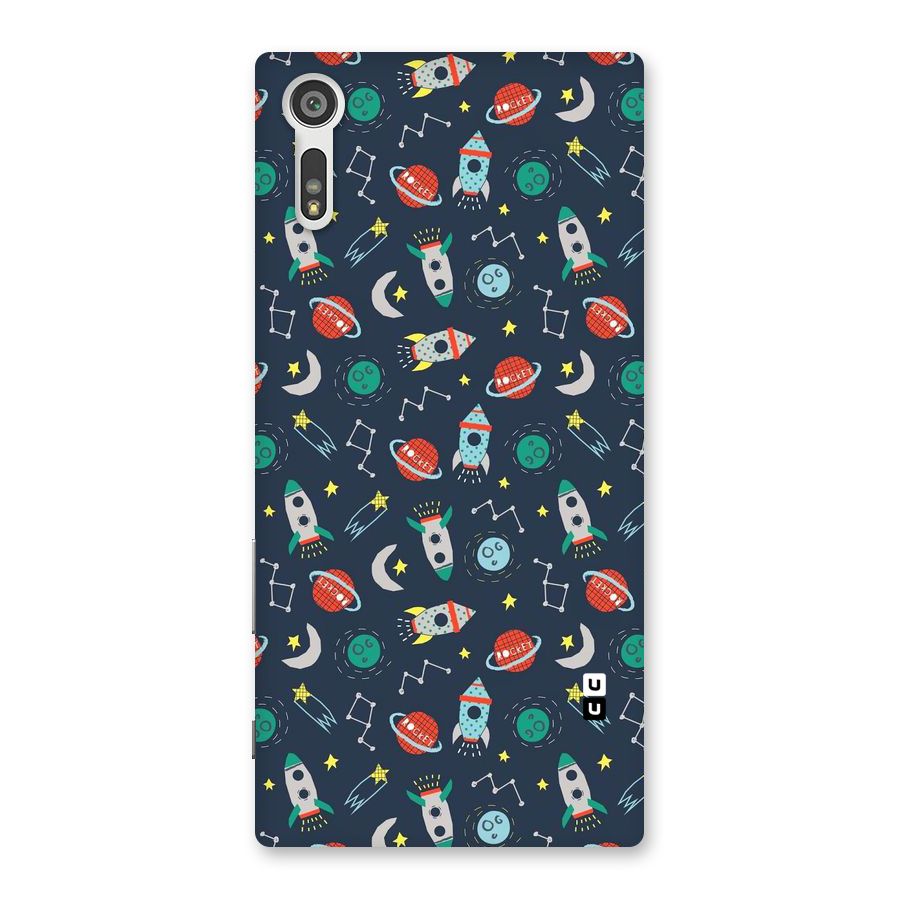 Space Rocket Pattern Back Case for Xperia XZ