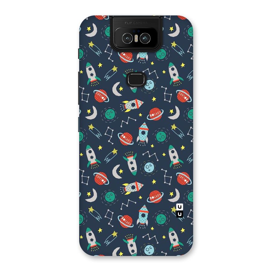 Space Rocket Pattern Back Case for Zenfone 6z