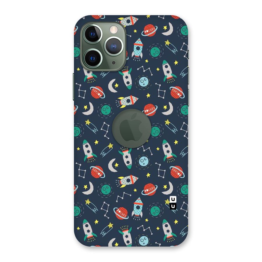 Space Rocket Pattern Back Case for iPhone 11 Pro Logo  Cut