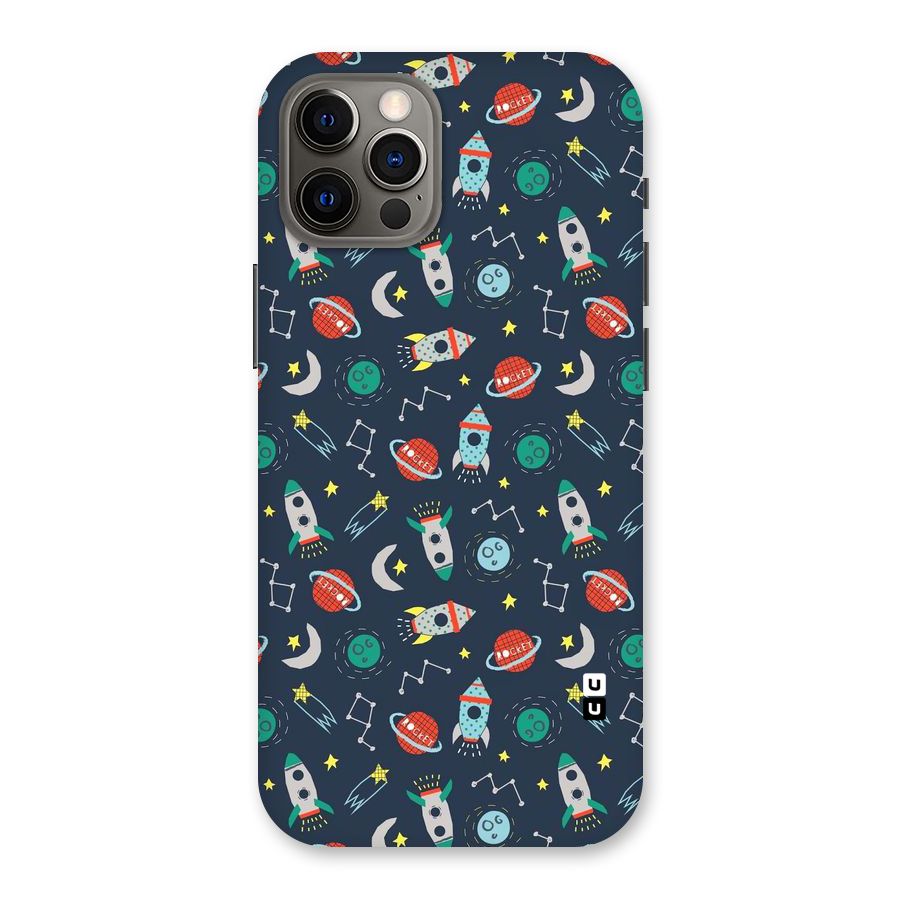 Space Rocket Pattern Back Case for iPhone 12 Pro