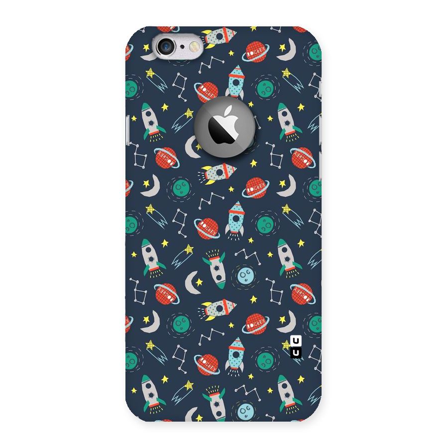 Space Rocket Pattern Back Case for iPhone 6 Logo Cut