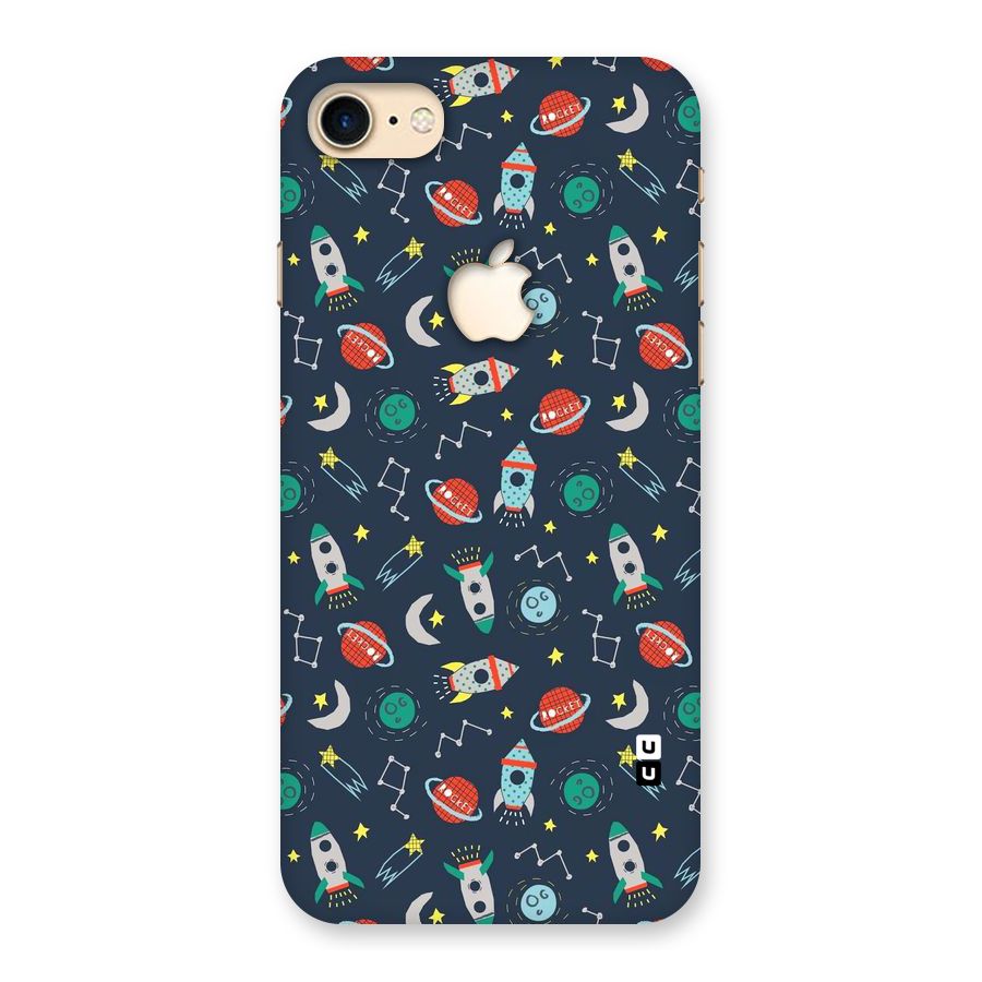 Space Rocket Pattern Back Case for iPhone 7 Apple Cut