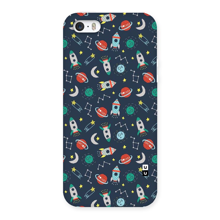 Space Rocket Pattern Back Case for iPhone SE