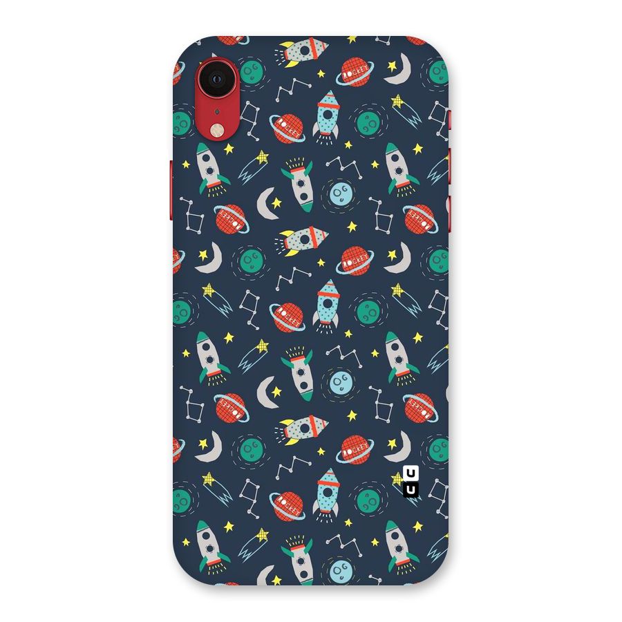Space Rocket Pattern Back Case for iPhone XR