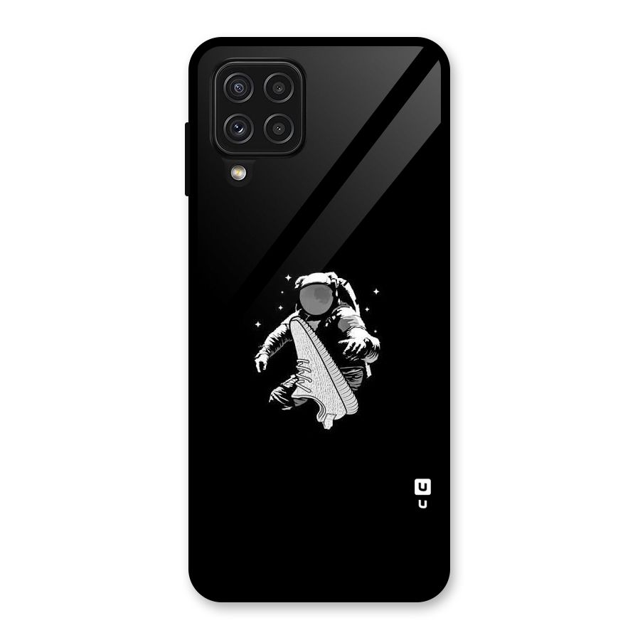Space Shoe Glass Back Case for Galaxy A22 4G