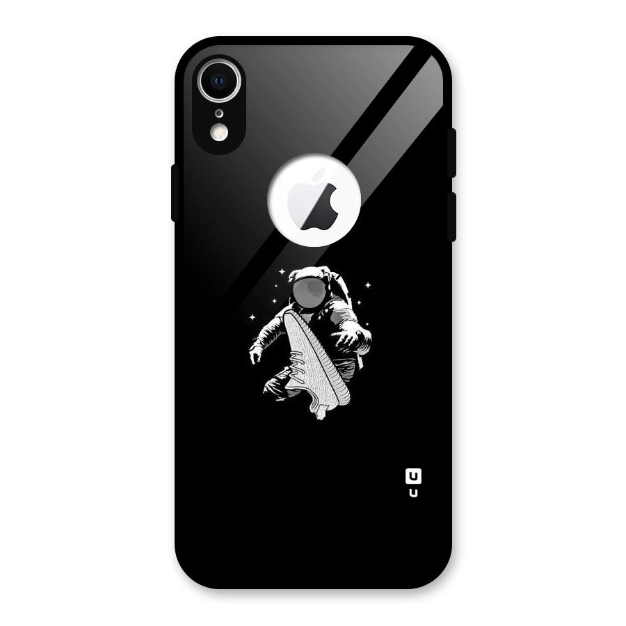 Space Shoe Glass Back Case for iPhone XR Logo Cut