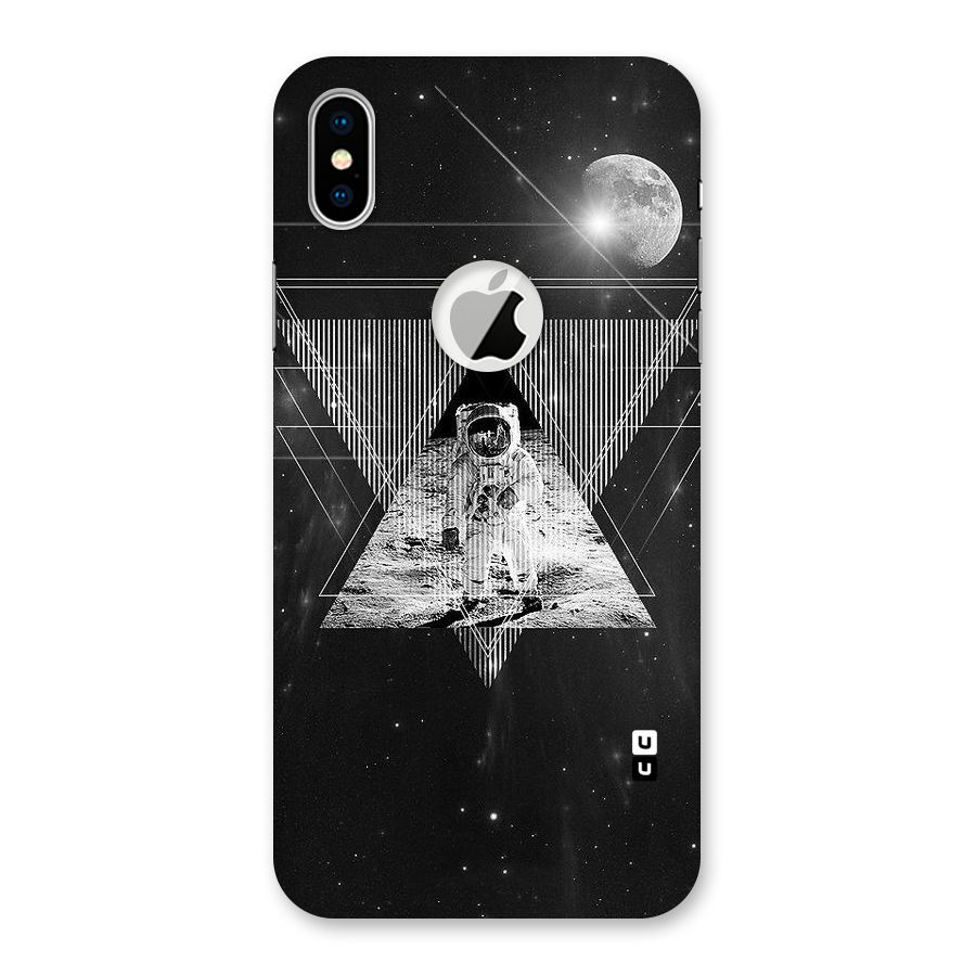 Space Triangle Abstract Back Case for iPhone X Logo Cut