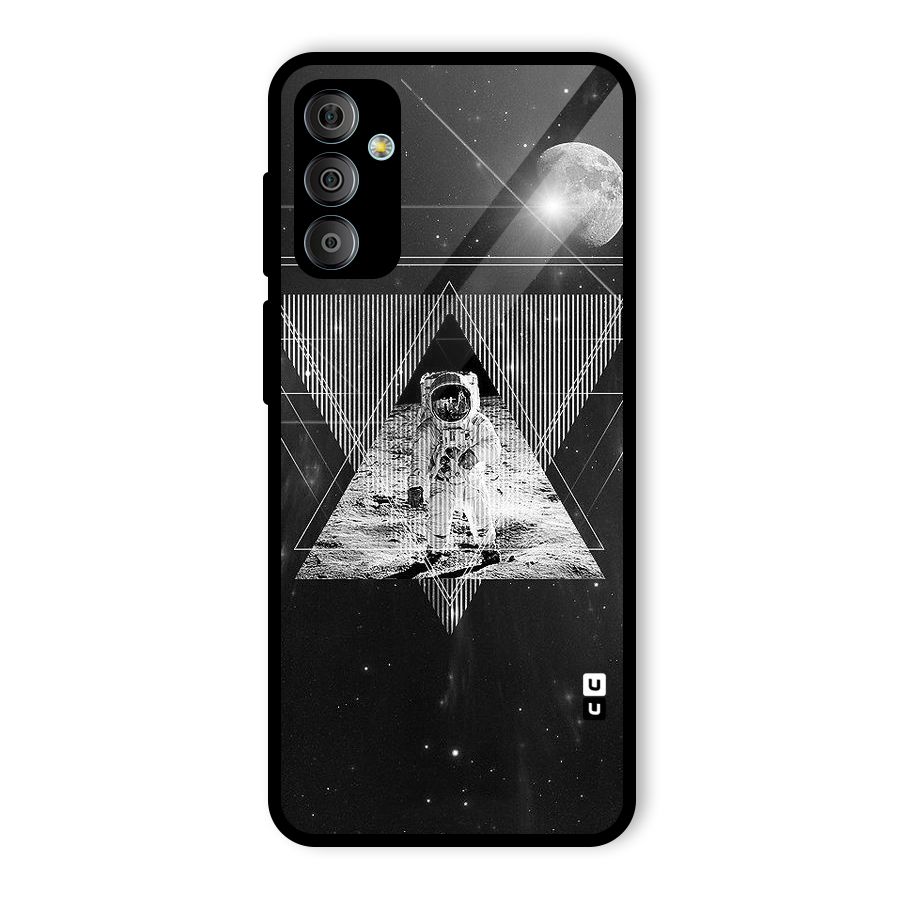 Space Triangle Abstract Glass Back Case for Galaxy F23