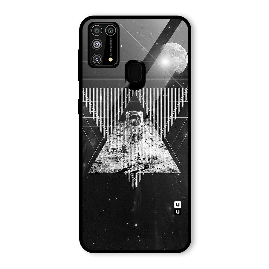 Space Triangle Abstract Glass Back Case for Galaxy F41